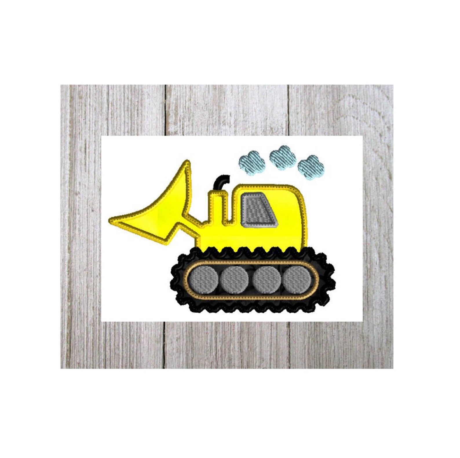 Bulldozer Applique Machine Embroidery Design Applique Heavy Etsy