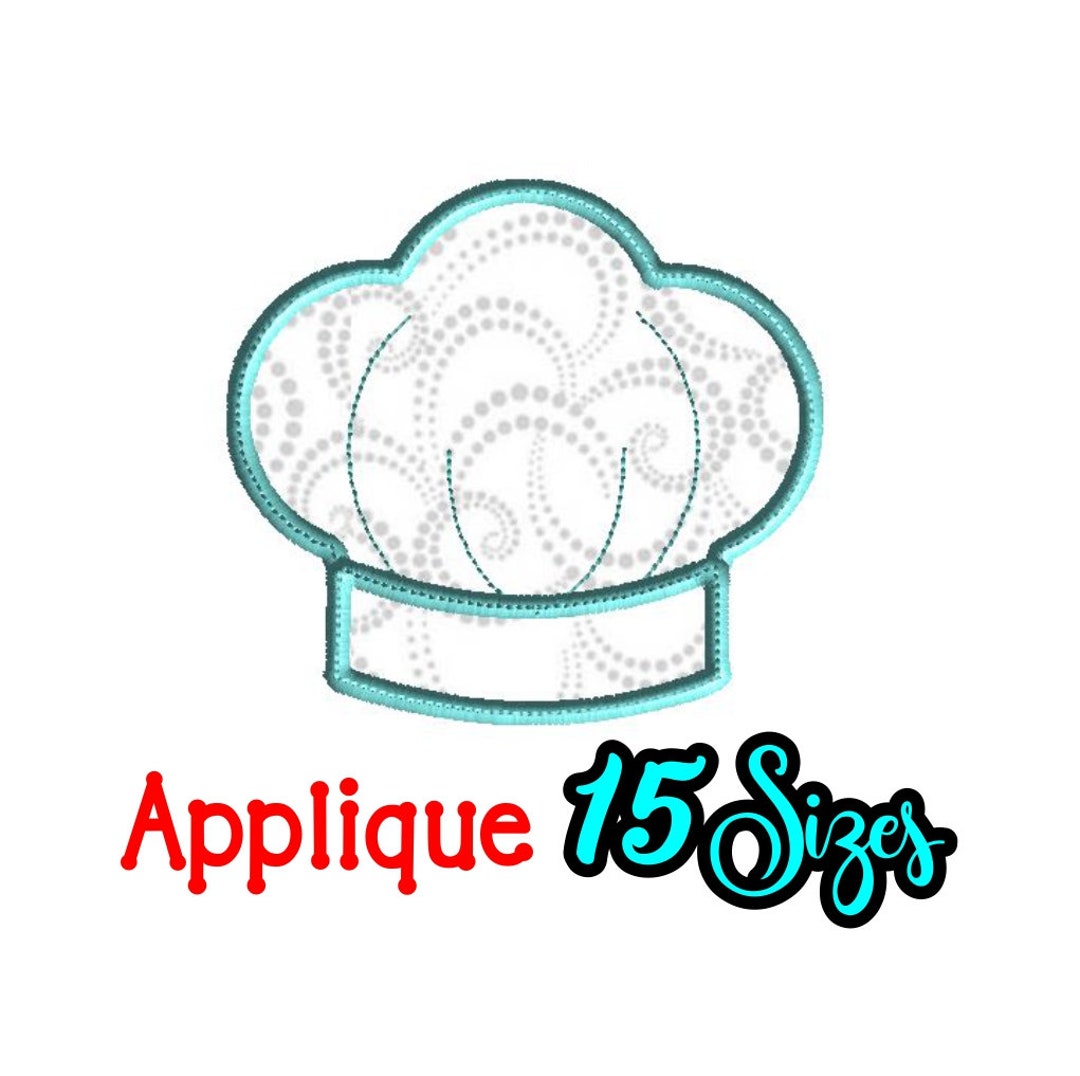Chef Hat Applique, Chef Hat Embroidery Design, Chef Hat Machine