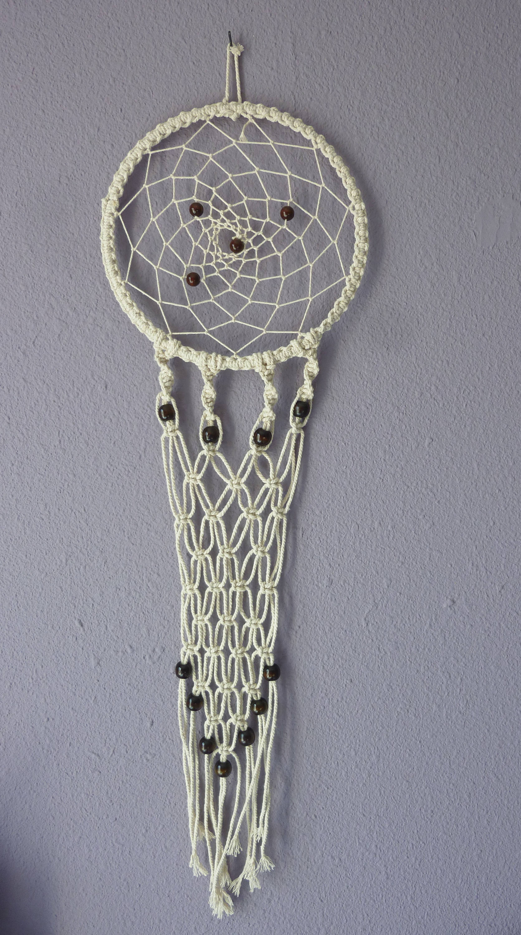 Dreamcatcher/ Attrape Rêve Macramé et Perle en Bois Tendance Déco Boho