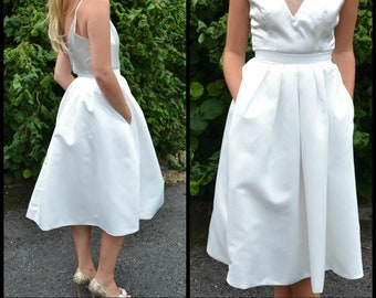 a line skirt wedding guest