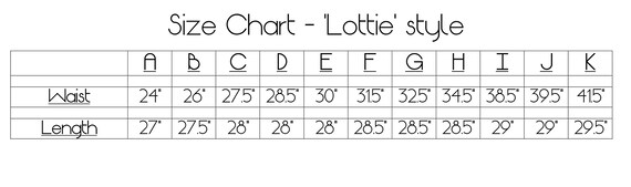 James And Lottie Size Chart