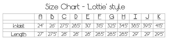 James And Lottie Size Chart