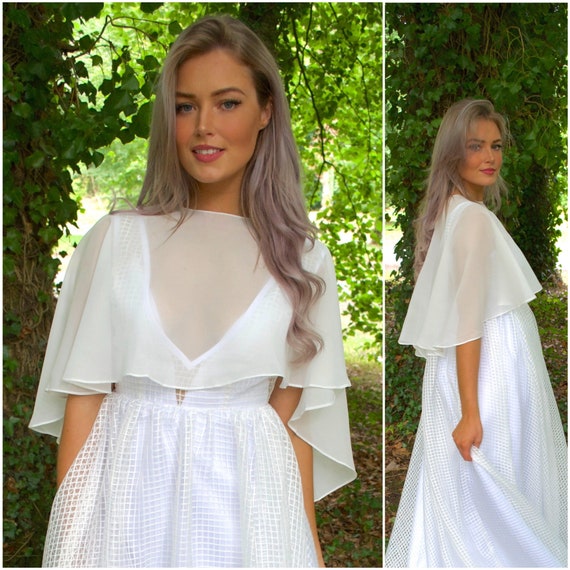 Wedding Capelet Ready To Ship Asymmetric Cover Up Sheer Etsy