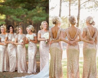 Gold Bridesmaid Dress - Etsy
