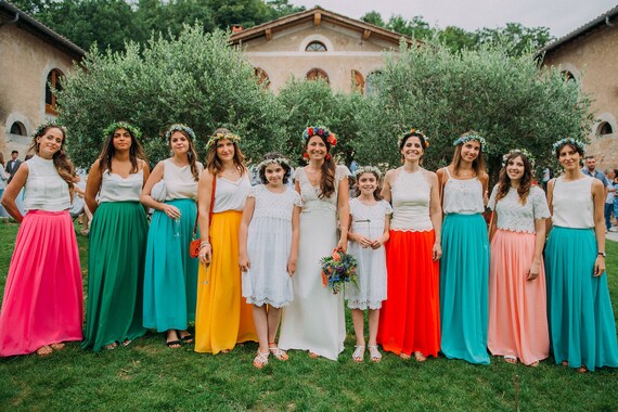 maxi skirt bridesmaid