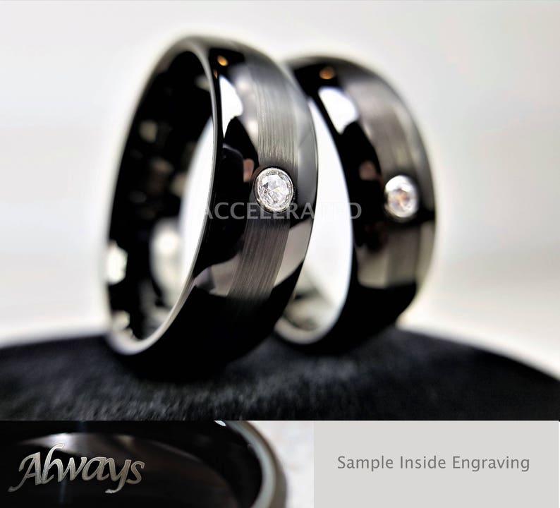 Men/'s Black Wedding Band Men/'s Tungsten Ring Men/'s Tungsten Wedding Band Personalized Ring Tungsten Band Black Tungsten Ring