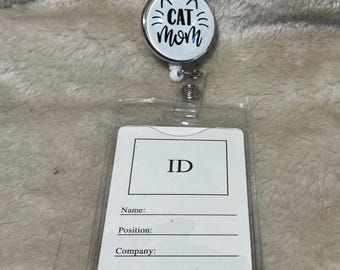 Cat Mom ID Badge Holder