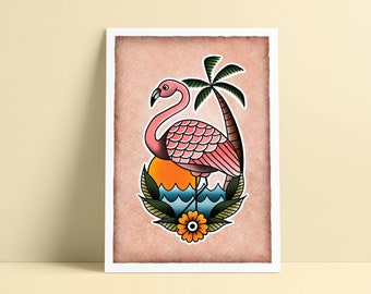 Flamingo Print A4
