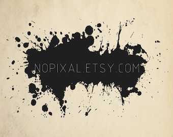 SVG - DXF Awesome Paint Splatter Effect Silhouette Stencils Vector Arts for Prints, Cricut, Cameo, Cut Files