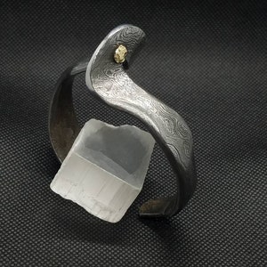 Bold Damascus steel bracelet