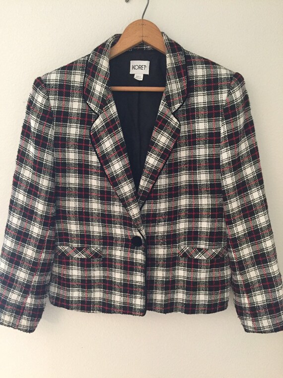 vintage plaid blazer