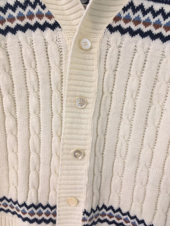 Vintage knit boho pattern cardigan sweater medium… - image 6