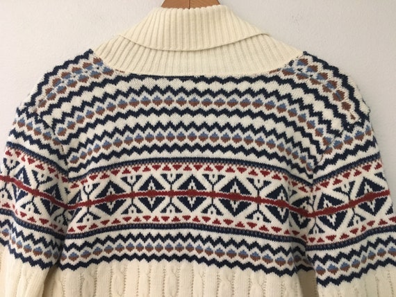 Vintage knit boho pattern cardigan sweater medium… - image 5