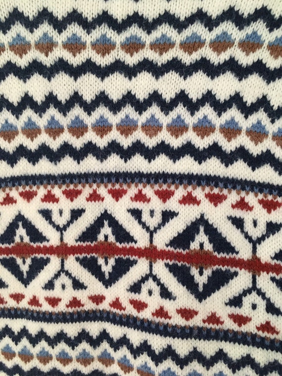 Vintage knit boho pattern cardigan sweater medium… - image 9