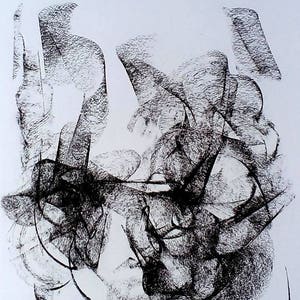 Oorspronkelijke abstracte houtskool tekening. Abstracte kunst.