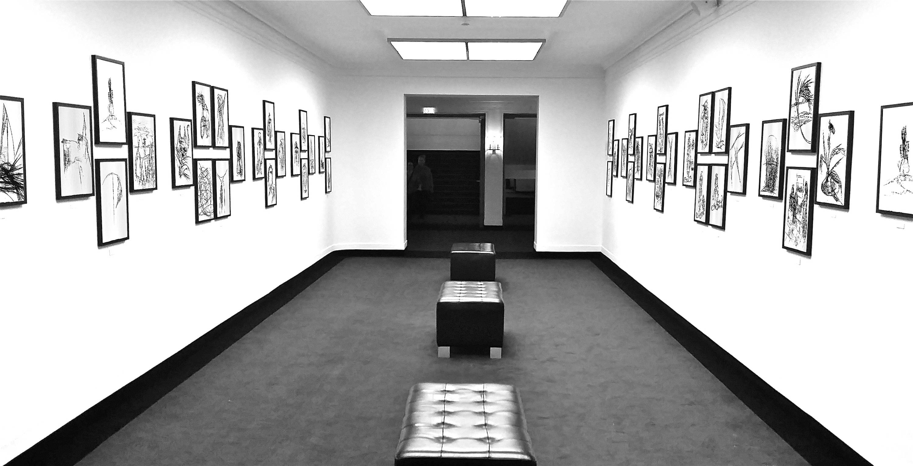 Original Charcoal Drawing Black and White Abstract Wall Art Modern ...
