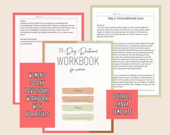 Devocional Cristão de 30 Dias para Mulheres: Modelo Canva (PLR)