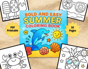 Sommarmålarbok: Djärva och lättutskrivbara sidor (PDF-nedladdning)