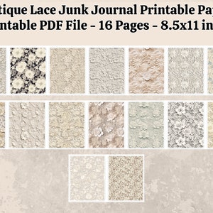 Antique Lace Junk Journal Printable Paper
