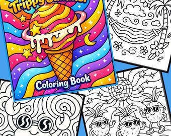 Trippy Summer Coloring Book: Bold Beach Designs for Teens & Adults (PDF)