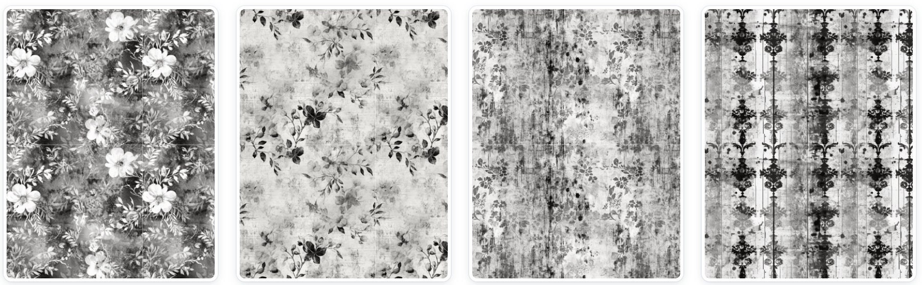 Black and White Shabby Background Printable Paper for Junk Journaling ...