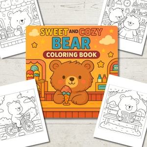 Kawaii Bear Coloring Book: 27 Printable Pages (PDF Download)