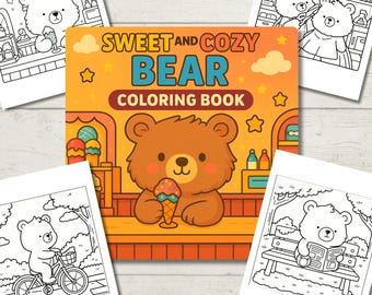Kawaii Bear Coloring Book: 27 Printable Pages (PDF Download)