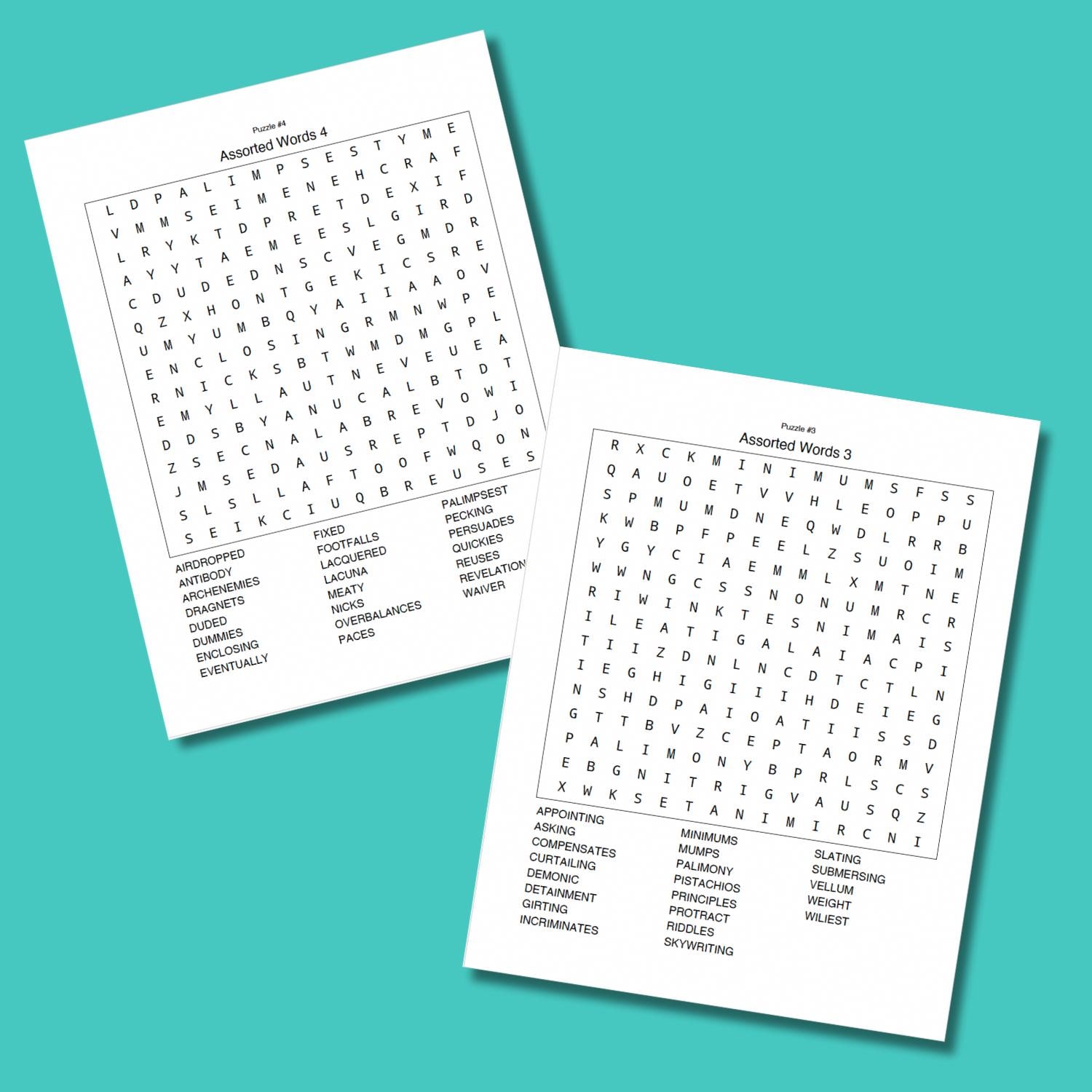Printable Word Search Puzzles for Adults: Brain Game Activity Book (PDF ...