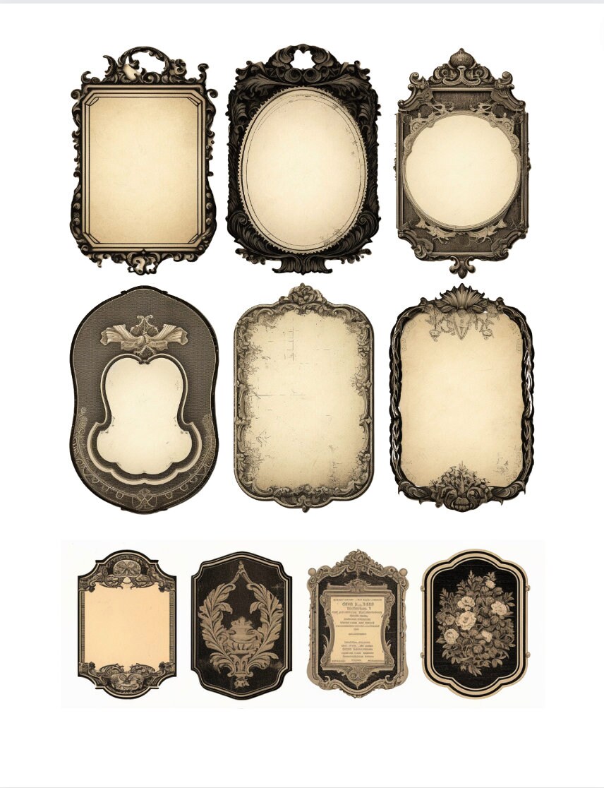 Antique Label Cut-outs for Junk Journaling, Scrapbooking, Card Making ...