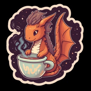 Coffee Dragon Sticker