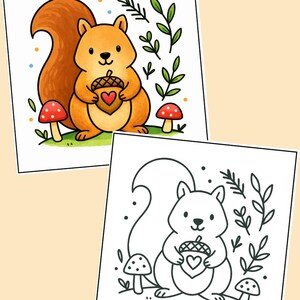 Folk Art Valentine Coloring Book | 24 Printable Pages | Heart Animals, Folk-Art Designs image 3
