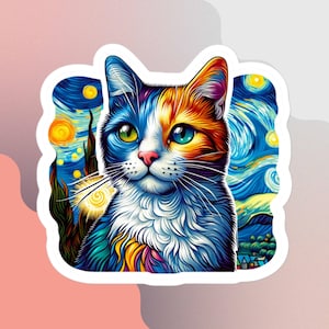 Starry Night Kitty Sticker