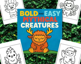 Mythical Creatures Coloring Book: Bold & Easy Fantasy Art (PDF Download)