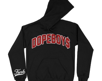Sudadera con capucha para hombre Dopeboys Hip Hop Streetwear Diseño gráfico Sudadera con capucha negra Tallas
