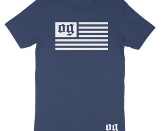 OG Flag Fashion Hip Hop Tee, Rap Street T-Shirt, Men's Design Graphic T-Shirt