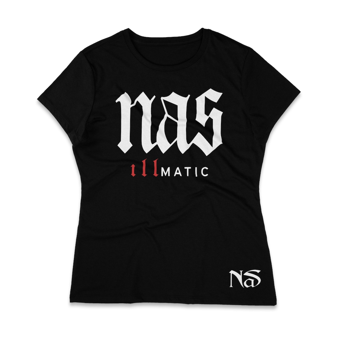 T-shirt Hommage à Nas Années 90 - Design Graphique Élégant, Noir, Coton - Tailles Disponibles - Neuf Avec étiquettes