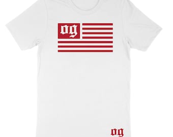 OG Flag Fashion Hip Hop Tee, Rap Street T-Shirt, Men's Design Graphic T-Shirt