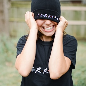 Ferret Beanie For Men and Women, Funny Friends Inspired Hat, Ferret Dad Gifts, Ferret Hats Clothing and Accessories, Ferret Owner Gift