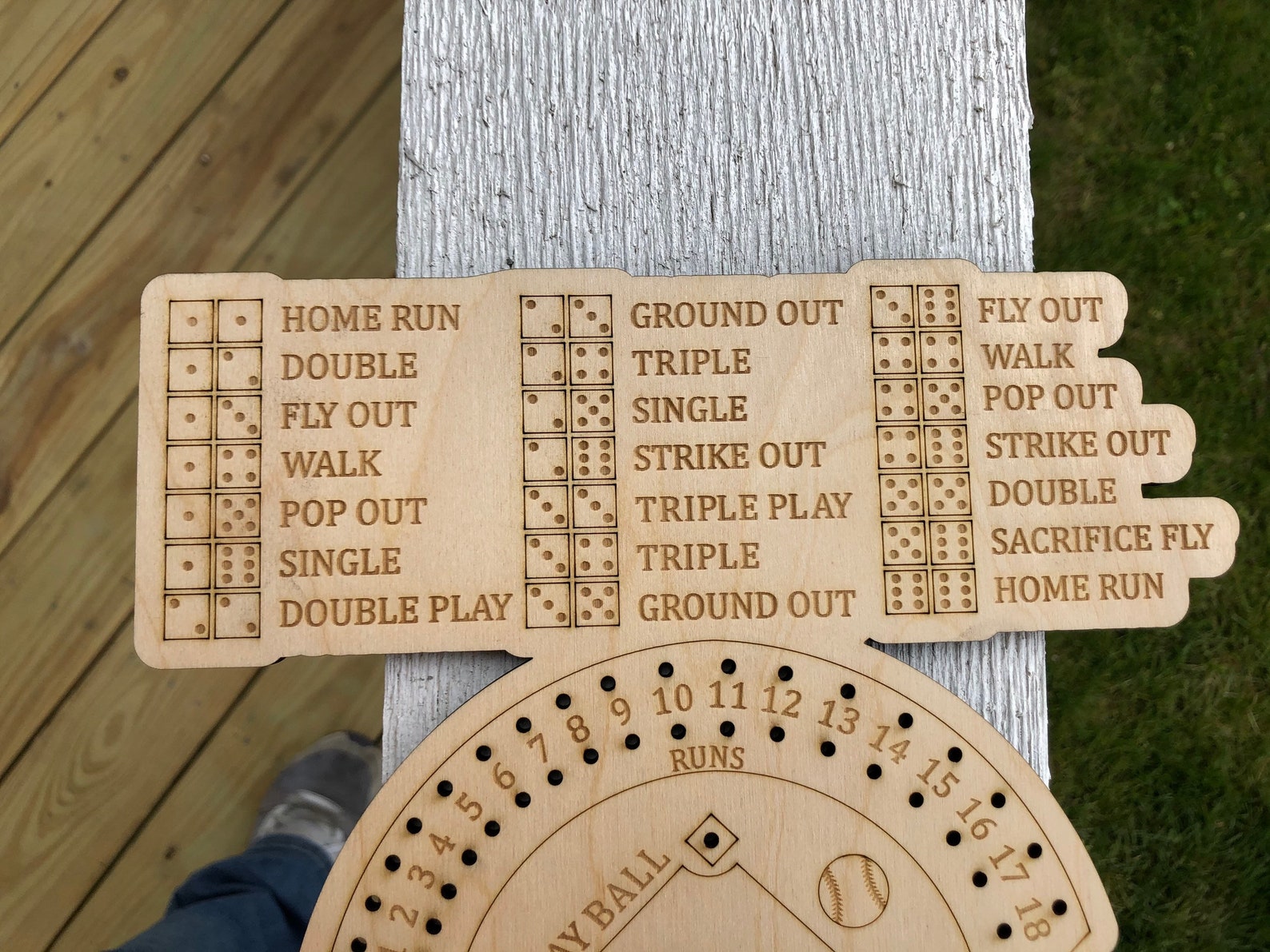 Baseball Dice Game Baseball Game board Etsy