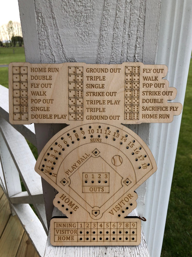 Baseball Dice Game Baseball Game board Etsy Baseball Dice Game Baseball Game board Etsy