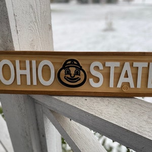 Officially Licensed Ohio State University Buckeyes wood sign bar sign Street Sign Look FREE SHIPPING! READY to ship