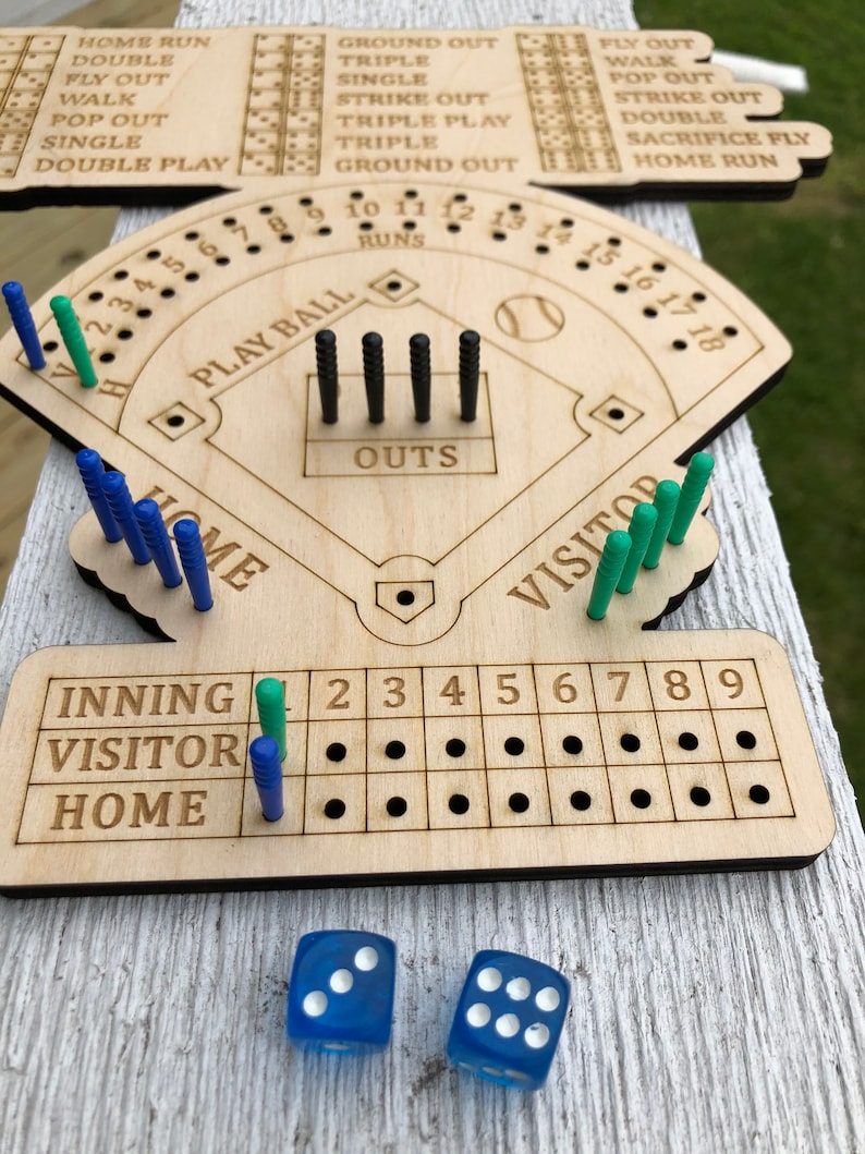 baseball dice game baseball game board etsy