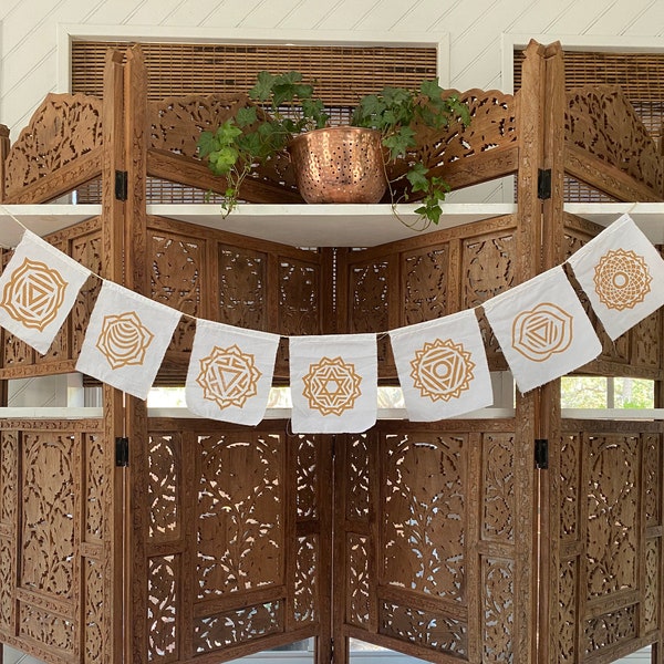 LĪNEA // chakra block print intention flags