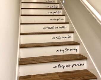 In this home decal | In this house decal | stairway decal | stairway decor | In this home sticker | entryway decal | decal for steps | steps