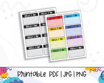 Printable Hello I Am Name Tags (PDF, JPG, PNG)