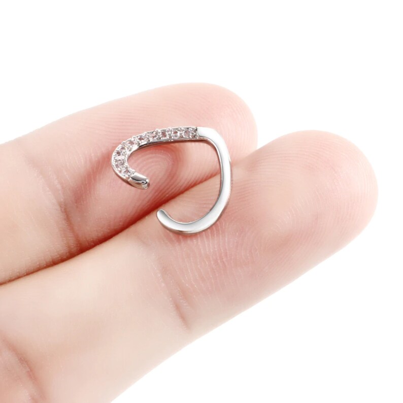 Heart Daith Piercing Multi Gem Design Cartilage Snug Rook Tragus Helix Ring Bar