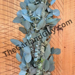 Freshly harvested Baby Blue, Seeded Eucalyptus, and Silver Dollar Garland, Real Garland, Fresh Garland, Wedding Garland