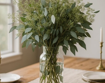 Fresh Cut Seeded Eucalyptus Stems | Wedding Greenery, Bouquet & Centerpiece Filler, Bulk Branches, Aisle Décor, Centerpieces, Fresh Foliage