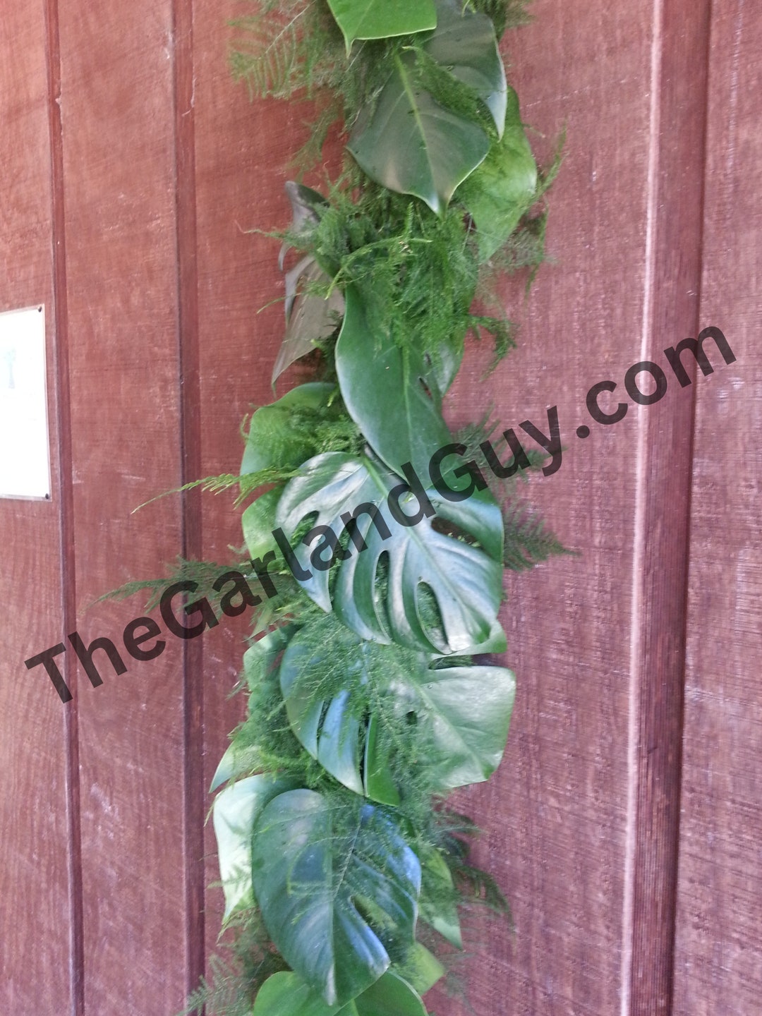 Freshly Cut Monstara and Plumosa Garland, Tropical Garland, Tropical