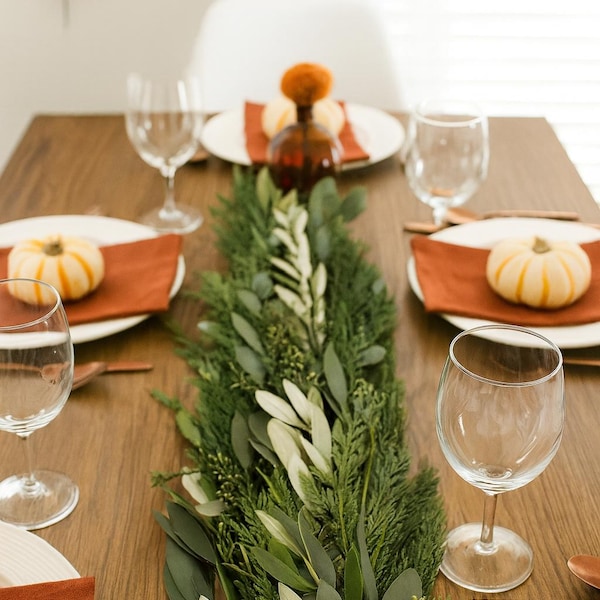 Freshly Harvested Leyland Cypress, Olive Leaf, and Seeded Eucalyptus Garland
